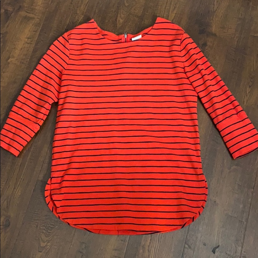 EUC striped top w/zipper back detail